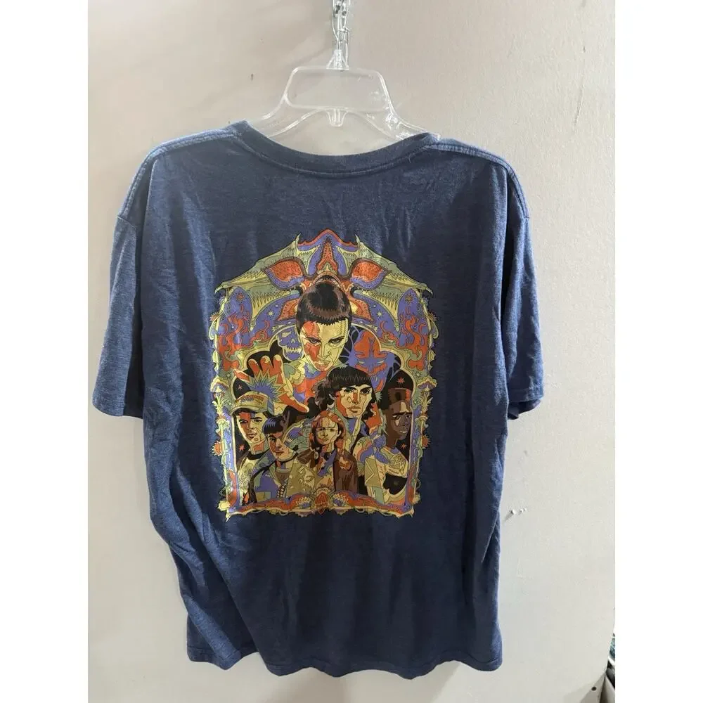 Stranger Things Tee Shirt Men's XL Navy Cotton Short Sleeve Crew Neck Pullover - Picture 7 of 8